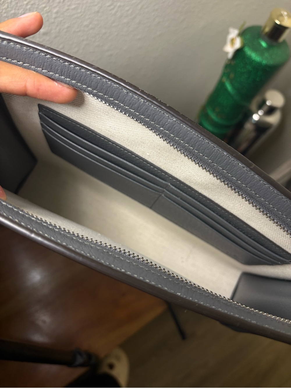 Gucci Ophidia Small Grey GG Supreme Canvas Wristlet Pouch - Picture 3 of 3